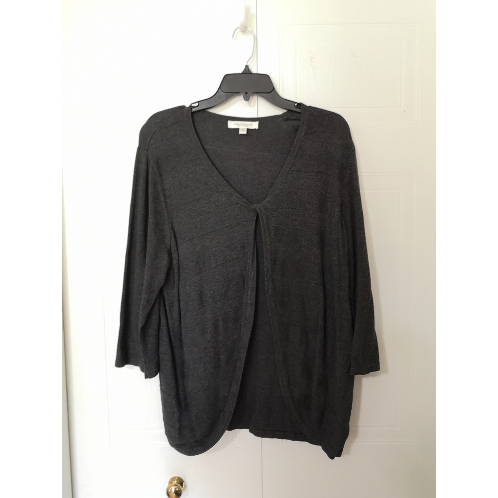 LP 2 in 1 Knit Cardigan/Top Gray Stripe